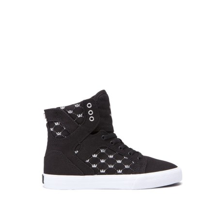 Supra Skytop Svart Høye Sneakers Barn [NO-8-C216]